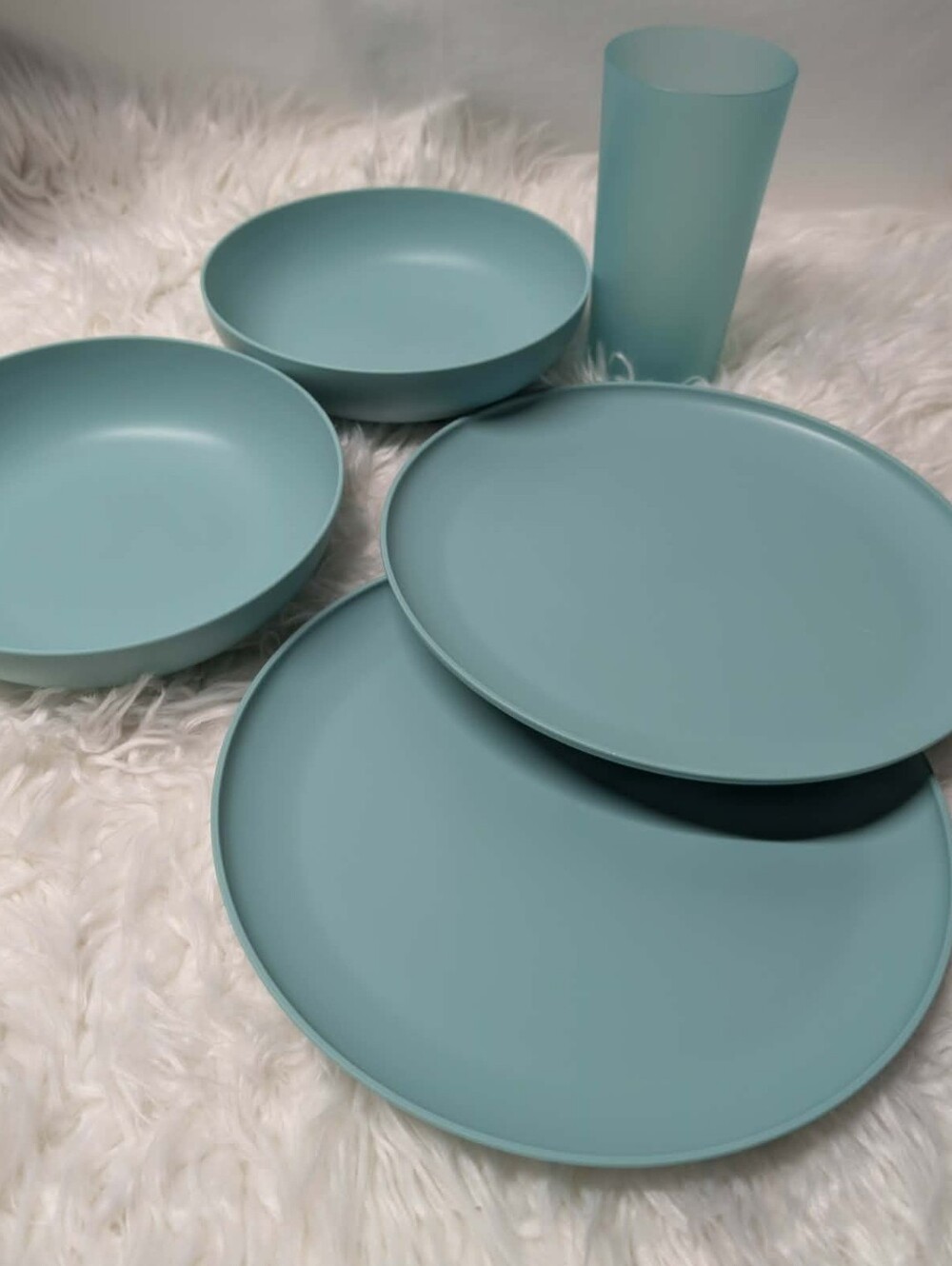 Nwt 5pc Room Essentials Seafoam Blue Dinnerware Set